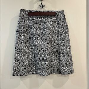 Tory Burch Navy and White Midi Skirt